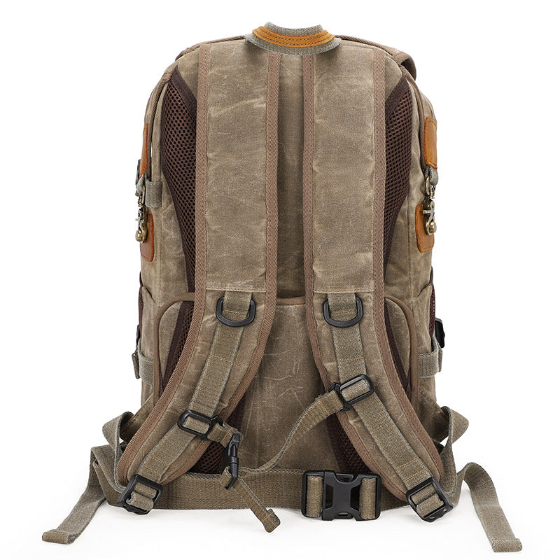 Waterproof Canvas DSLR Camera Backpack Waxed Canvas Travel