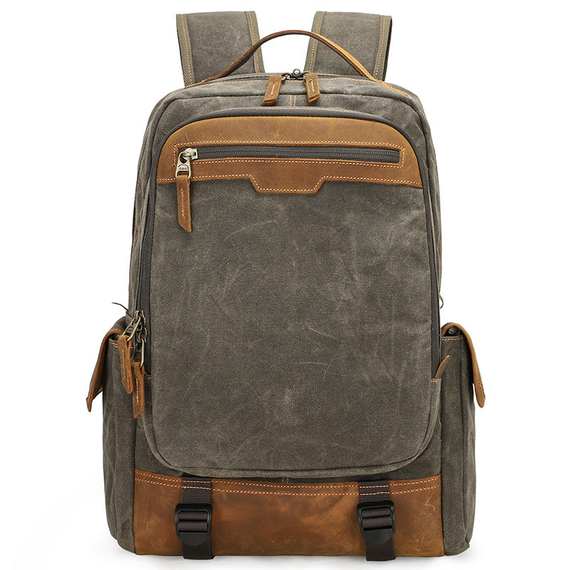 Waxed Canvas Camera Backpack Retro DSLR Camera Backpack Waterproof Laptop Backpack - echopurse
