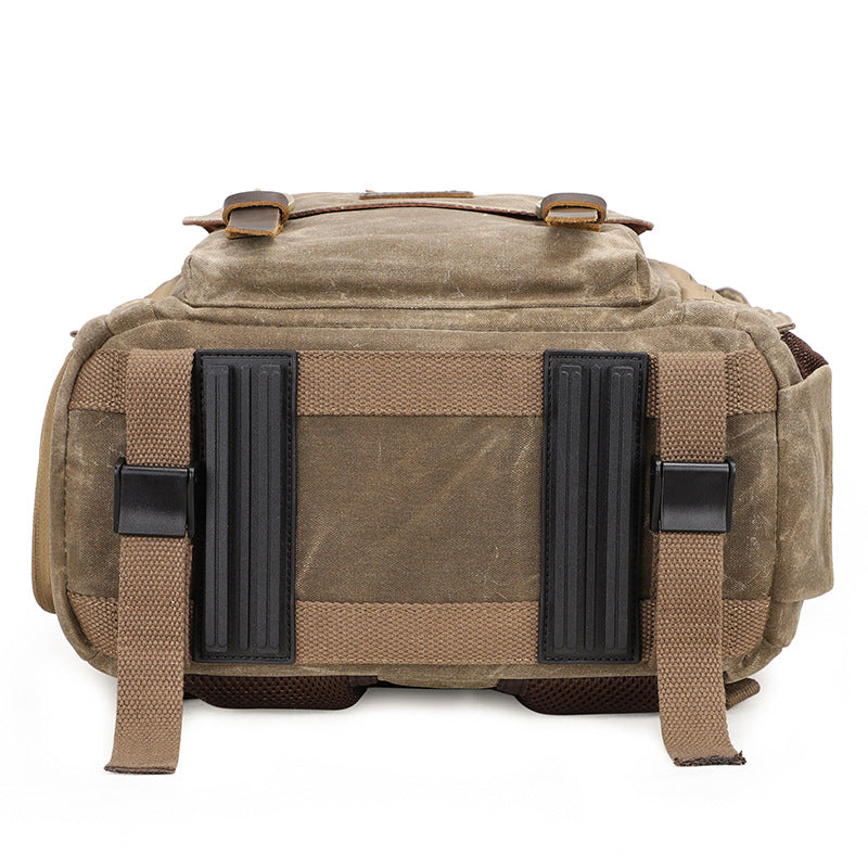 Waxed Canvas Camera Backpack Vintage DSLR Camera Backpack Travel Backpack - echopurse
