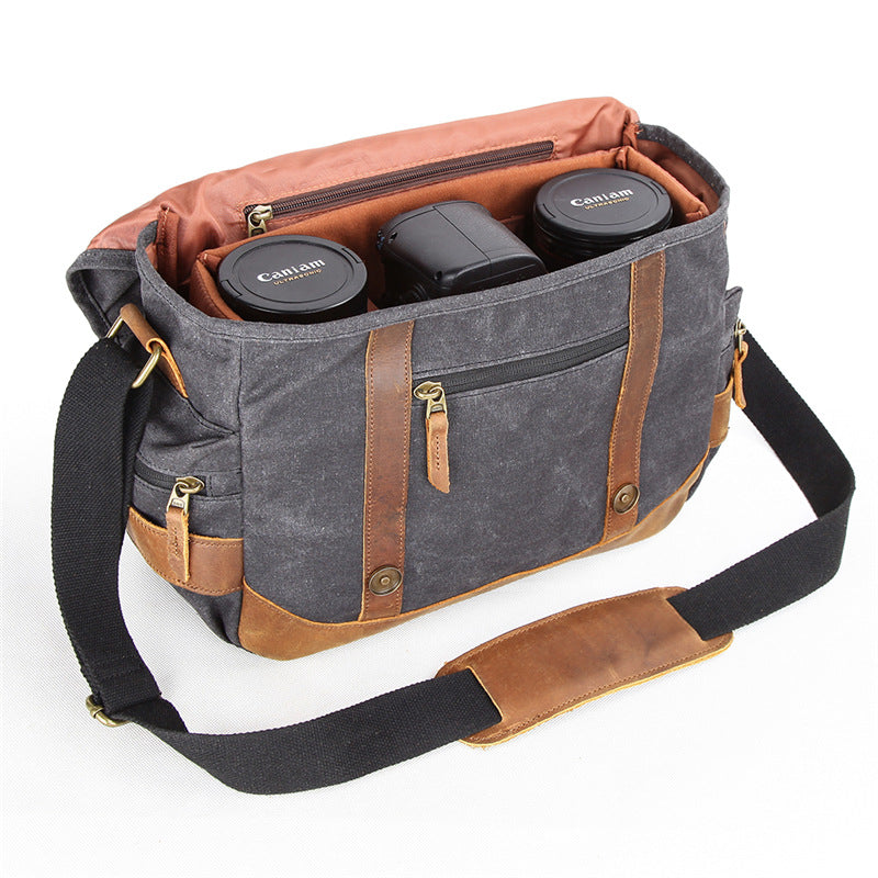 Waterproof Waxed Canvas Camera Bag, Small Camera Bag, Shoulder Bag FX8816