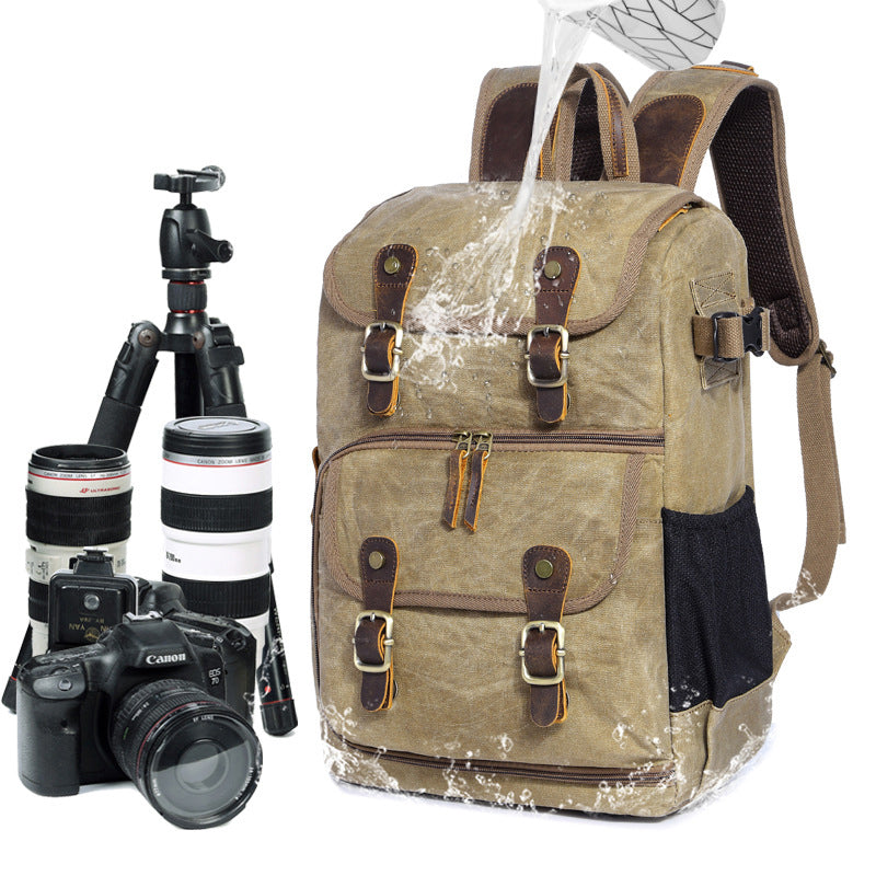 Canvas DSLR Camera Backpack Canvas Travel Backpack Casual Laptop Backpack