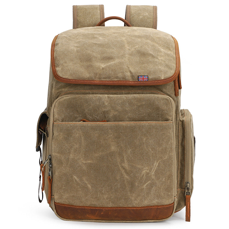 Waxed Canvas DSLR Camera Backpack Waterproof Travel Backpack Laptop Backpack QK-001 - echopurse