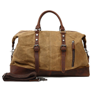 Christmas Gifts Waxed Canvas Travel Bag Waterproof Duffle Bag Shoulder Duffel Bags Luggage Bag - echopurse