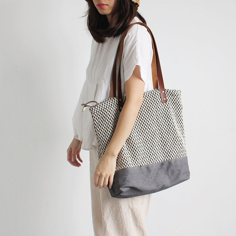  Canvas Tote Bag with Inner Pocket for Women, Abstract